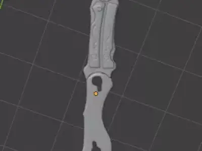 final sword in blender Low-poly 3D model