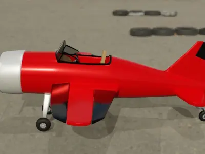 Airplane Rigged Low-poly 3D model