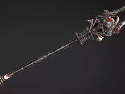 Fantasy Staffs set 01 Free low-poly 3D model