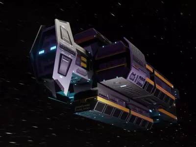Assassin spaceship Low-poly 3D model