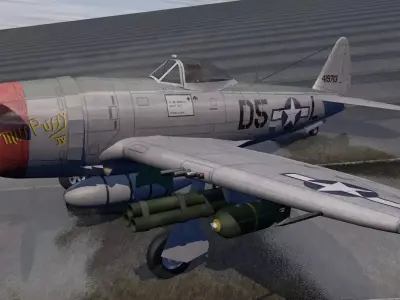 Republic P-47D-25 Thunderbolt  - Bubbletop 3D model
