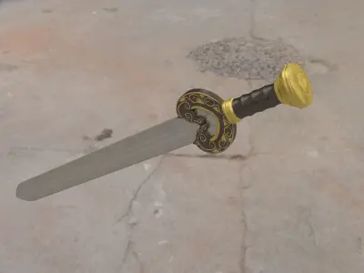 Kings sword Herugrim Low-poly 3D model