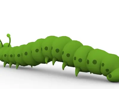 Carterpillar Toon Animated Low-poly 3D model
