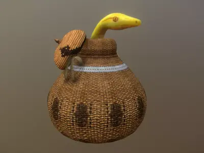 Rat Snake Basket Low-poly 3D model