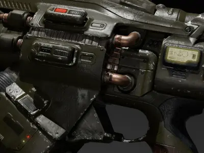 Sci-fi gun Low-poly 3D model