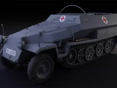 Sd Kfz 251 8 Ausf C Krankenpanzerwagen 3D model