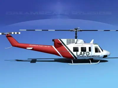 Bell 212 LAFD 3D model