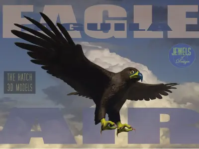 Low Poly Eagle model in flight Low-poly 3D model