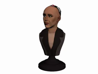 Robot Sophia Bust Low-poly 3D model