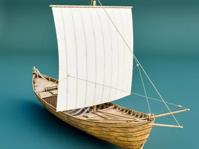 Medieval boat- kollereup kogge 3D model