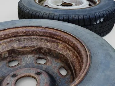 Ultra realistic Old Tyre Scan 8k HD Low-poly 3D model Low-poly 3D model
