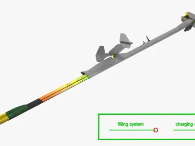 Refueling Boom Extended-Rigged 3D model