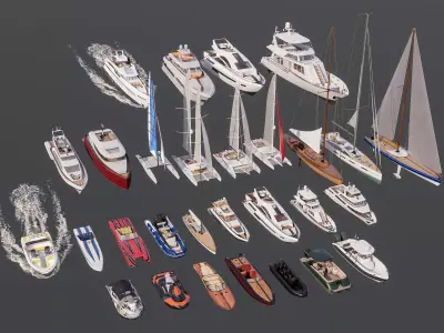 Yacht boat cruise collecttion 5 3D model
