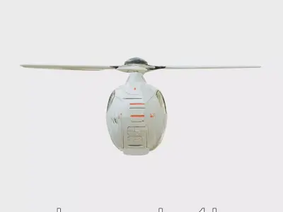 Futuristic Flying Taxi Helicopter Design Low-poly 3D model