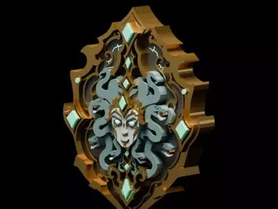 Shield of the Gorgon Queen Low-poly 3D model