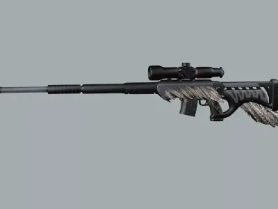 Remington M700 Tactical Bolt-action Sniper Rifle 3D Model Low-poly 3D model purchase