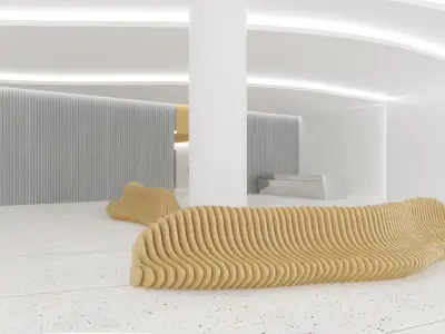 Contemporary lobby in business center 3D model