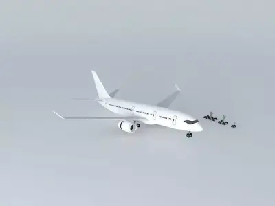 Landing Gear for Airliners Airplanes with Landing Gear Free 3D model