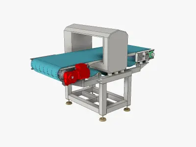 Modular Belt Conveyor 02 Low-poly 3D model