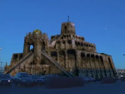 Ziggurat golden pyramid 3D model