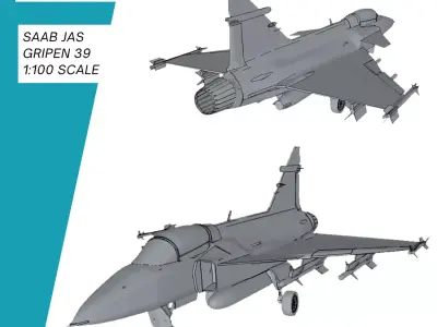 Saab JAS Gripen 39 Foersvarsmakten 3D print model