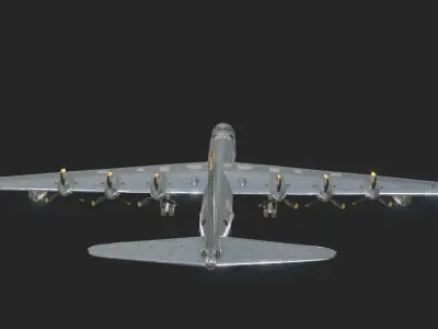 USAF B-36 Peacemaker Bomber B36 of Cold war Low-poly 3D model