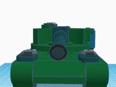 Tank Model for Games and 3D Printing with Animated Parts 3D print model