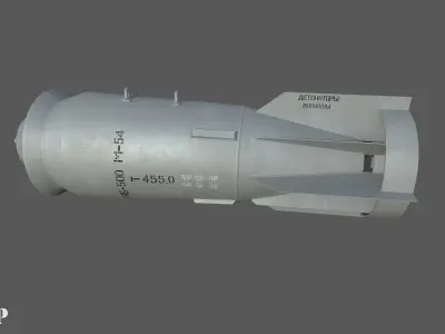 FAB500-M54 Soviet Russian Aircraft Bomb Game Ready PBR Model  Low-poly 3D model