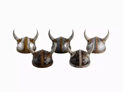 Viking Helmet Set 3D model