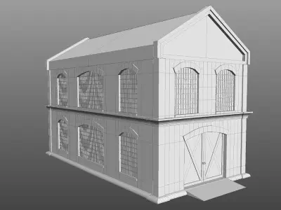  Timber Brick Warehouse 3D model