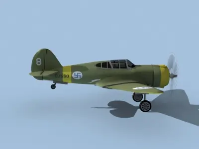 Curtiss H-75C Mohawk German Captured 3D model
