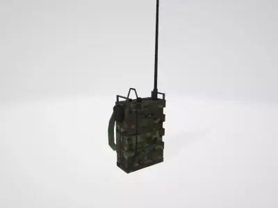 Military Radio Backpack Low-poly 3D model