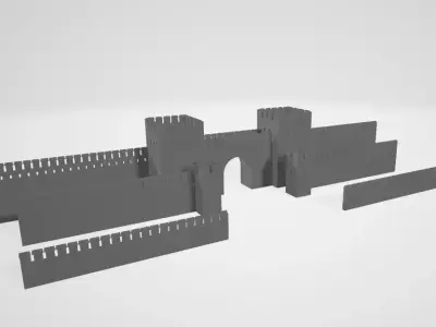 Castle Gate Low-poly 3D model