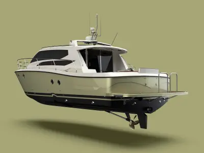 36 Foot Motor Boat 3D model