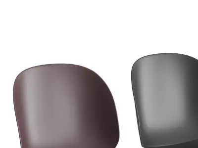 Beetle Dining Chair Un-Upholstered Conic Base 3D model