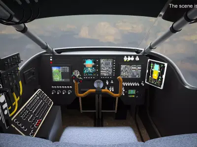 Solar Cargo Airplane Blue 3D model