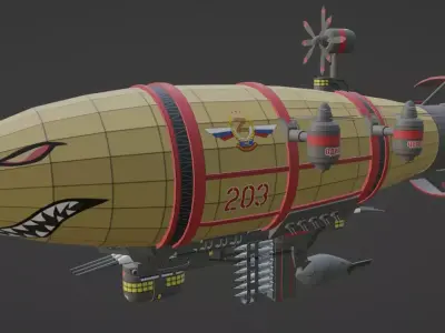 Kirov Ariship 3D model Low-poly 3D model