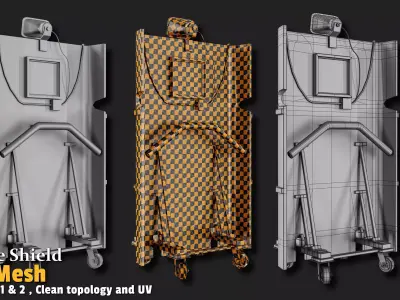 Police Shield Base Mesh VOL01 Low-poly 3D model