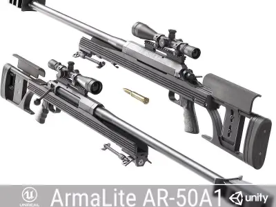 PBR ArmaLite AR-50A1 Low-poly 3D model