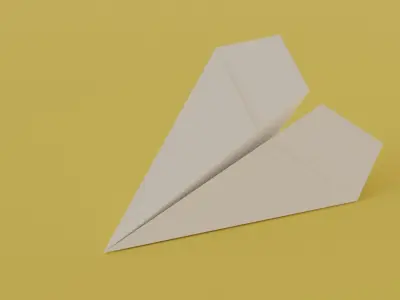 Paper Plane Low-poly 3D model