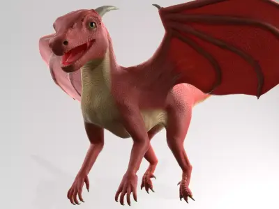 Baby Dragon Low-poly 3D model