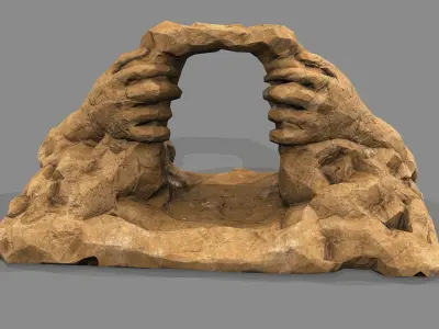 Cave Entrance Desert rock 05 Low-poly 3D model