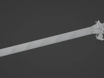 Attack on Titan Sword Low-poly 3D model