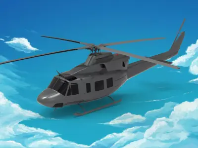 bell 412 helicopter 3D model