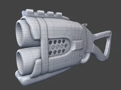 Gameready Stylized shotgun Low-poly 3D model