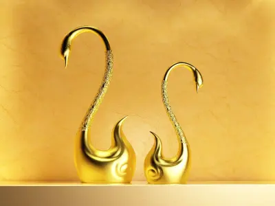 Swan lovely magnet refrigerator sculpture press 3D model