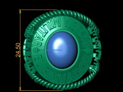 GOLD SPANISH ARMY MILITARY RING 3D PRINTABLE MODEL 3D print model