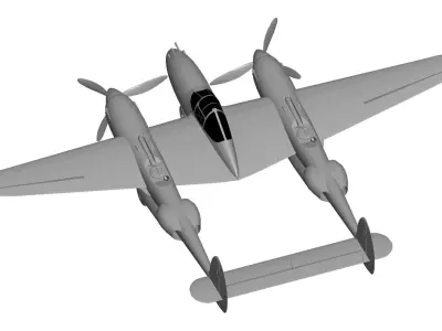 Lockheed P-38 Lightning 3D model
