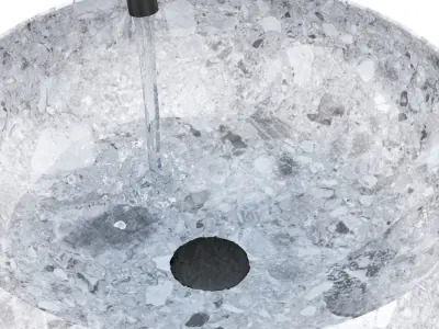 Ronda gray granite sink 3D model