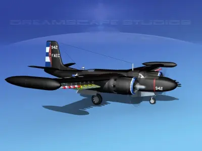 Douglas A-26K Invader Anti Cuba 3D model
